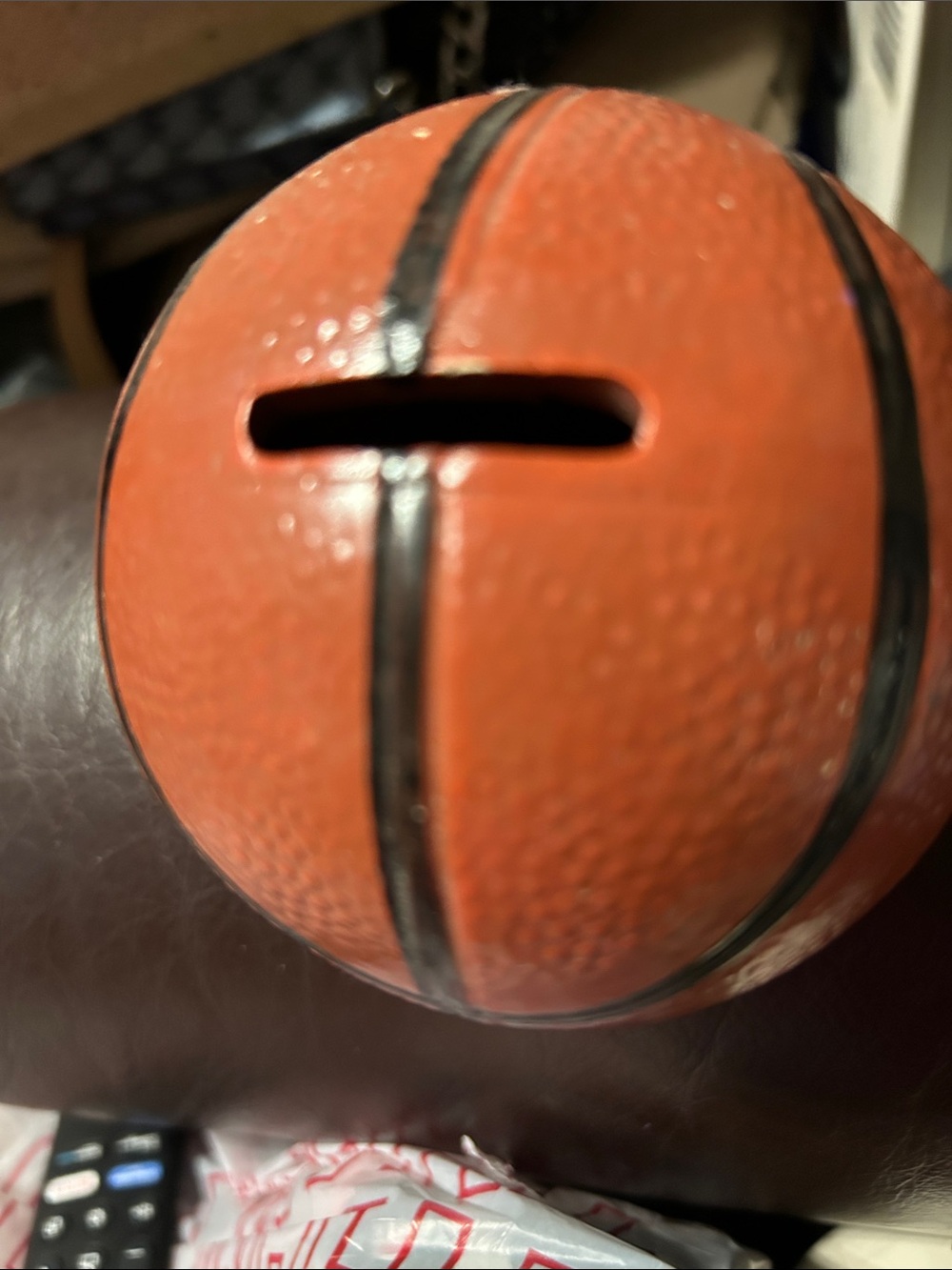 Orange Basketball Coin Bank - Home Accents